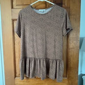 Leopard Print Peplum Top